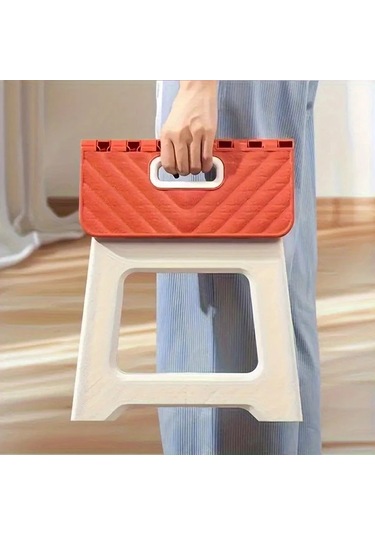 Fochsia Kırmızı Orta Katlanır Tabure: 4 Renk, Taşınabilir, Tutacaklı, Kaymaz İç-dış Kullanım Kırmızı