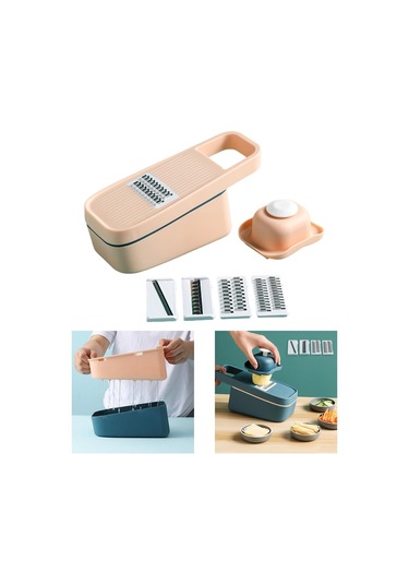 Suntek Manuel Sebze Doğrayıcı 4'ü 1 Arada Drenaj Turuncu Turuncu Diğer