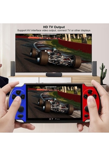 Bloomnest 5.1 İnç X7 Plus Taşınabilir Oyun Konsolu, 8 Gb Bellek, 1000 Oyun, Çift Salıncak, Mp5 Oyun Cihazı