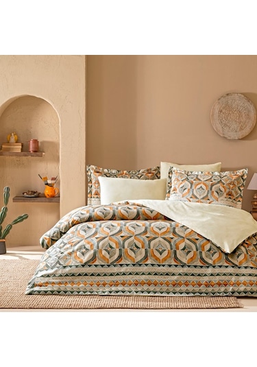 Linens Sc Fresnel Nevresim Takımı Tek Kişilik Turuncu Turuncu