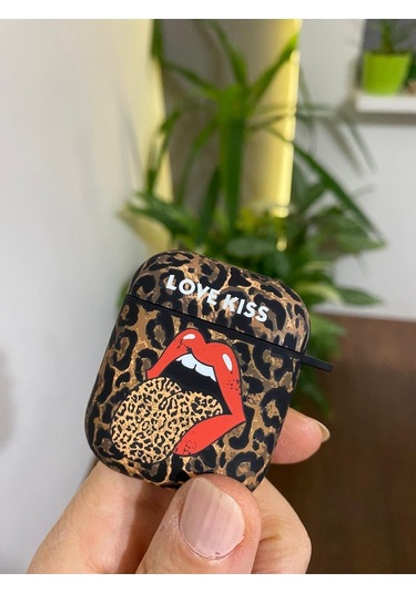 Iphone 3. Nesil Uyumlu Koruyucu Bluetooth Kulaklık Kılıfı Leopar Desenli Fosforlu Figürlü Leo Airpods 3. Nesil