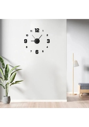 Gatherco Modern Çerçevesiz Kendin Yap Duvar Saati Büyük 3d Rakamlar Duvar Saati Ev Ofis Dekorasyonları Duvar Dekorasyon Sanatı Gümüş