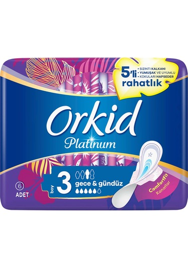 Orkid Platinum Hijyenik Ped Ultra Gece 6'lı