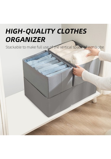 Ximistore9 Gri 7 Bölmeli Oxford Kumaş Çekmecelik Giysi Depolama Kutusu - 36x25x20 Cm, Su Geçirmez Ve Kabarmaz Gri