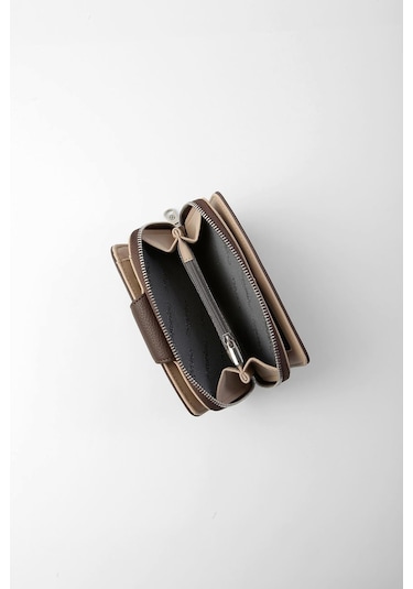 Cengiz Pakel Orta Boy Çıt Çıt Detaylı Kadın Cüzdan/portföy - 65300 - Kahve/vizon 65300-kahve-vizon