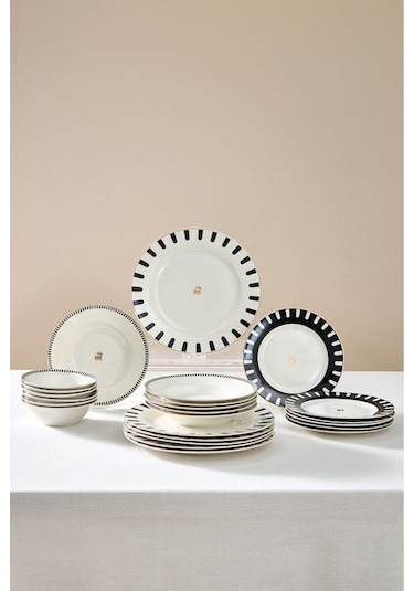 Karaca  Elegance Bone 50.Yıl İmza Koleksiyonu Kore 24 Parça 6 Kişilik Yemek Takımı