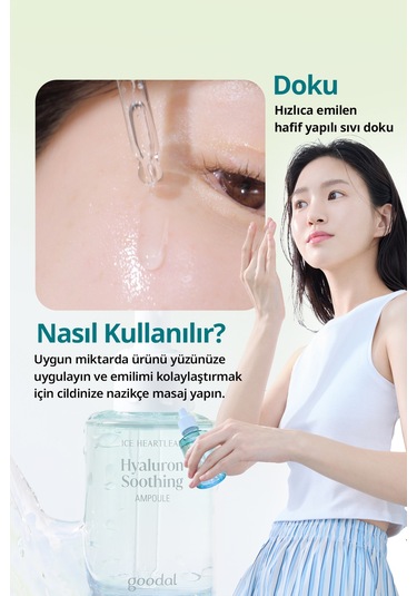 Hassas Ciltlere Bakım Sunan Nemlendirici Ampul Goodal Houttuynia Cordata Hyaluron Soothing Ampoule