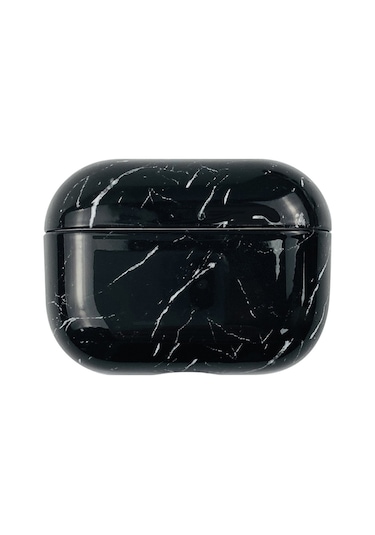 Airpods Uyumlu Pro 3 Mermer Su Sticker İçin Kablosuz Kulaklık Koruyucu Kılıf Siyah Beyaz