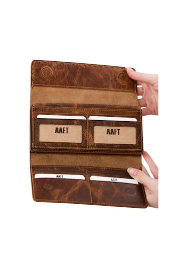 Mft Leather Hakiki Deri El Portföyü Cüzdan Hilton 8926 Crazy Taba