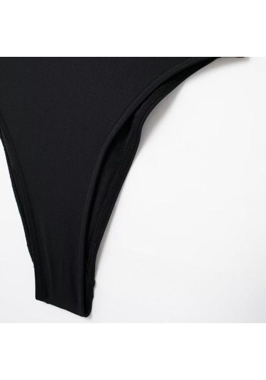 Seksi Monokini Bandeau Kolsuz Slim Fit Tek Parça Bikini Metal Takılarla Karın Kontrol Hızlı Kuruyan Tek Parça Mayo Kahverengi