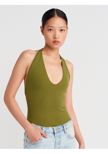 Dilvin 31971 Boyundan Bağlamalı Top-yağ Yeşil Yağ Yeşil