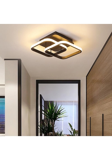 Double Square Ac85-265v Metal Tavan Işık Kısılabilir Aydınlatma Koridor Koridor Giriş Yolu Koridor Armatürleri Akrilik Ev Kapalı Lamba Diğer