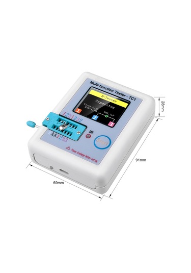 Lcr-tc1 1.8 "tft Lcd Ekran Çok Metre Transistör Test Cihazı Diyot Triyot Kapasitör Direnç Test Ölçer Mosfet Npn Pnp Triyak Mos