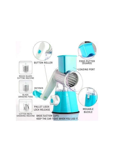 Çok Fonksiyonlu Sebze Kesici Yuvarlak Dilimleyici Mutfak Rulo Aletleri Alet Doğrayıcı Patates Havuç Peynir Rendeleyici Mutfak Robotu Mavi