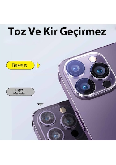 Baseus İphone 15-15 Plus Uyumlu Crystal Hd Cam Kamera Koruyucu 2 Adet S