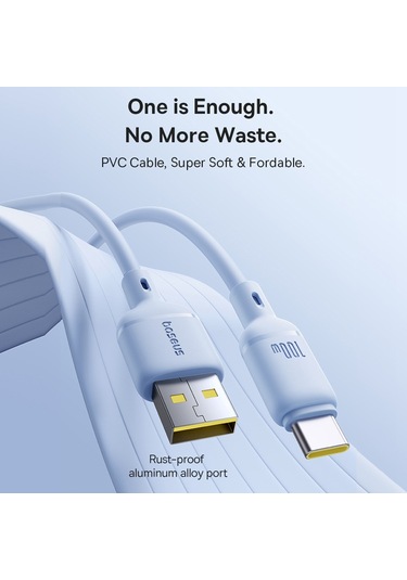 Baseus Silky Serisi Cbtxm Cbtx00w Usb'den Usb-c / Type-c Hızlı Şarj Kablosu Cbtx
