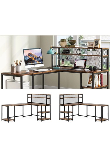 410c Tersine Çevrilebilir L Şeklinde Masa Ceviz