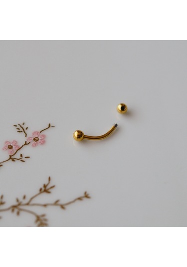 Heppii 6 Mm Cerrahi Çelik Gold Renkli İki Ucu Top Piercing Tragus Helix