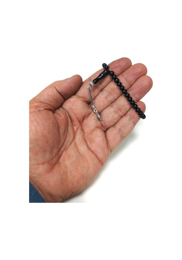 Gümüş Püsküllü Mini Gürcistan Oltu Tesbih 5,5 Mm