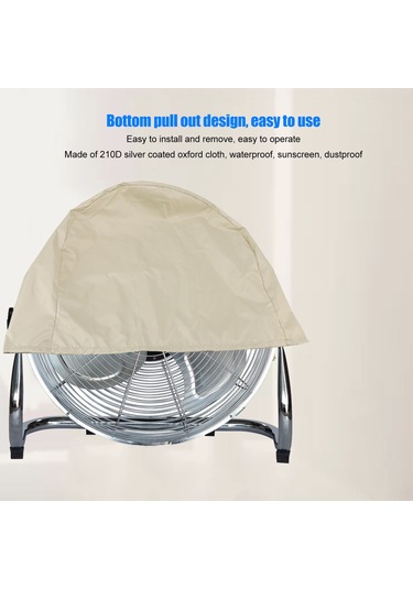 Tenfowee Endüstriyel Fan Kılıfı, 210d Gümüş Kaplı Oxford Kumaş, Su Ve Toz Proof, Uv Koruma, Katlanabilir, Ev Ve Dış Mekan Uyumlu, Bej