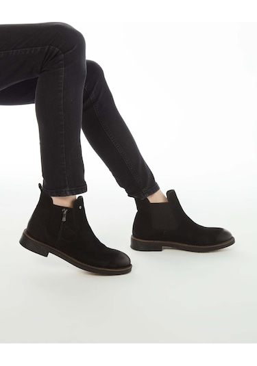 Tamer Tanca Erkek Hakiki Deri Siyah Nubuk Casual Bot 572 1727 B ERK BOT Siyah