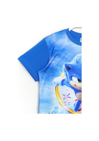 Kirpi Sonic The Hedgehog Yazlık Kısa Kollu T-Shirt Mavi