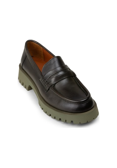 Deery Kadın Yeşil Hakiki Deri Loafer Ayakkabı - 02034zyslc01