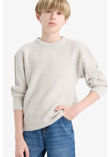 Defacto Erkek Çocuk Bisiklet Yaka Triko Kazak C9468a825augr210 Gri