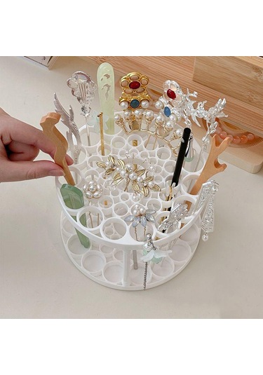 45 Gözlü Toka Saklama Kutusu Çok Fonksiyonlu Büyük Kapasiteli Makyaj Fırçası Saklama Kutusu Masa Düzenleyici Takı Sergileme Standı Diğer