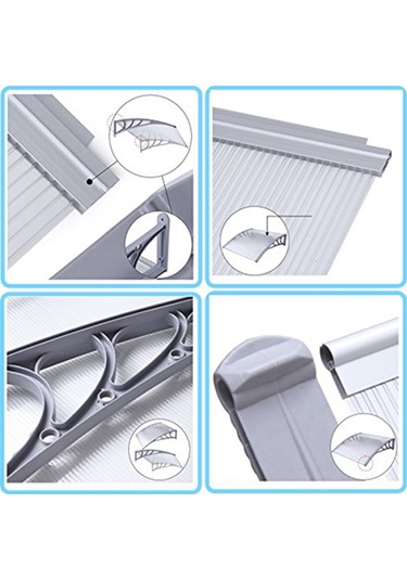 Kapı Üstü Pratik Sundurma 120 X 100 Cm Gri Gri