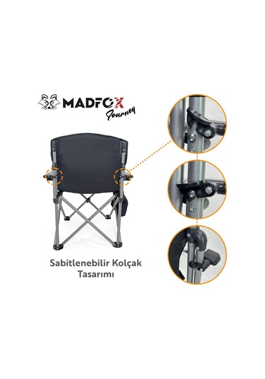 Madfox Journey Katlanır Kamp Sandalyesi Çok Renkli