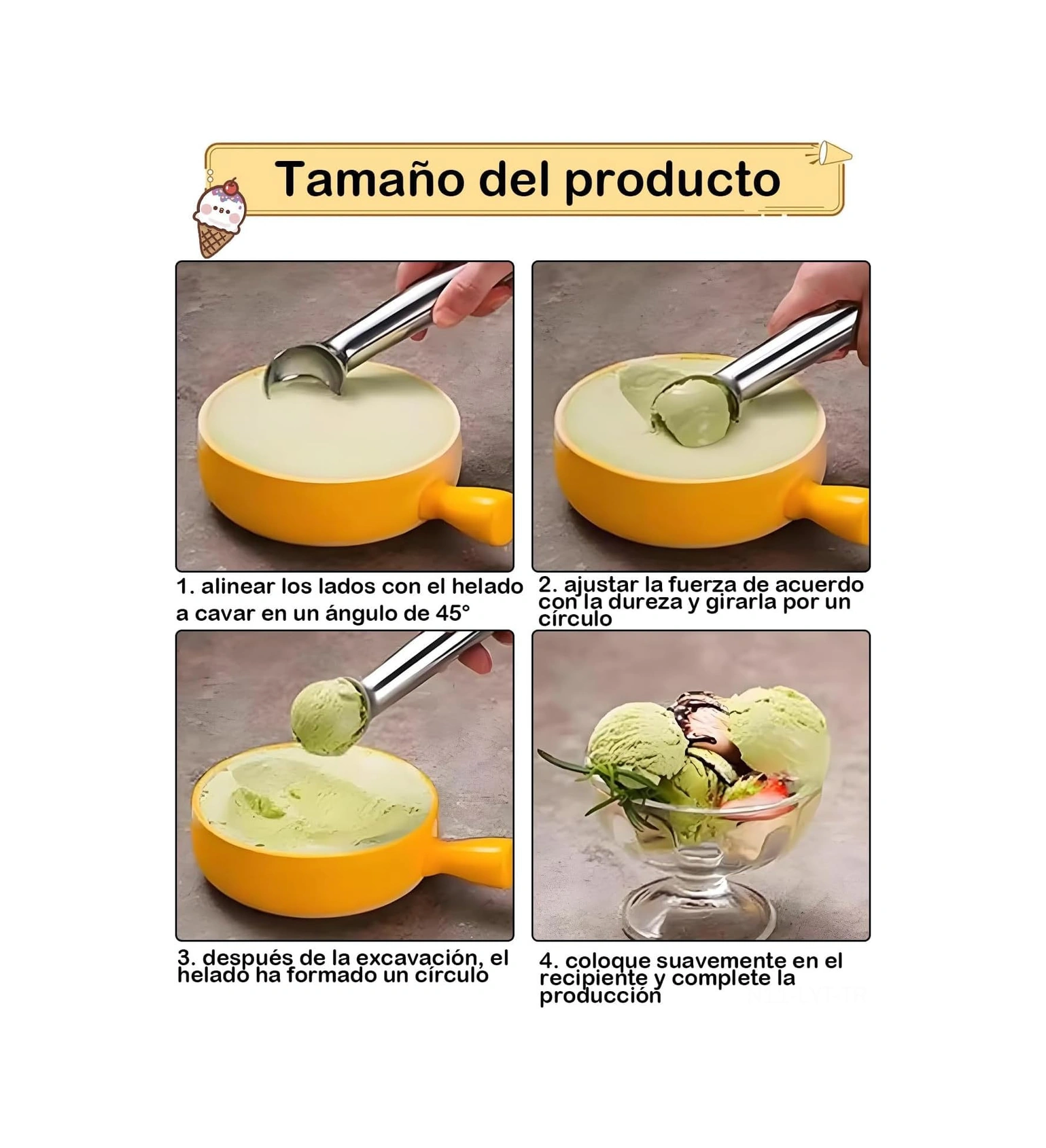 Youtek Ev Ve İş Yeri İçin 2'li Dondurma Kürücü Kasa - Meyve Ve Yemek Topu Kaçırıcı Alet Seti Siyah, Gümüş