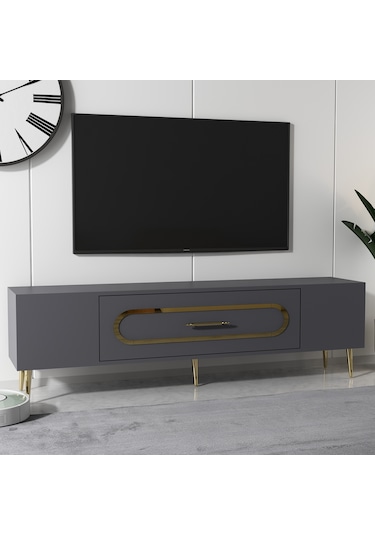 Dekop3ct Tv Sehpası Antrasit-altın