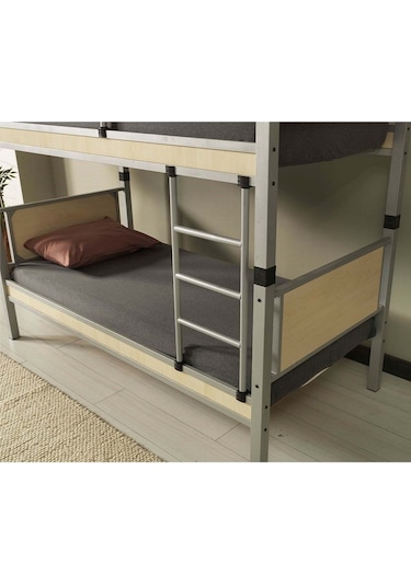 Argimo Yurt Metal Ahşap Ranza Ve Karyola 90 x 190 Gri