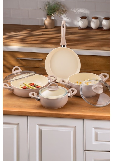 Emsan Crystal Rose 7 Parça Güveç Seti Rose