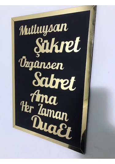 Dekor Trenidekor Treni Gold Pleksi Sabret,şükret Dua Et Tek Parça