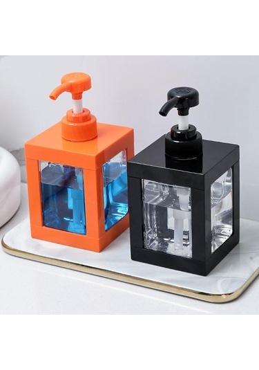Preslenmiş Losyon Şişeleri Kare Duş Jeli Dağıtım Şişeleri Sabun Duş Jeli Banyo İçin Boş Saklama Şişesi Siyah