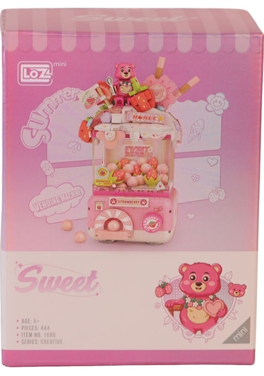 Lz1680 Loz Sevimli Gashapon Makineleri Pembe Block Oyuncak 428 Parça