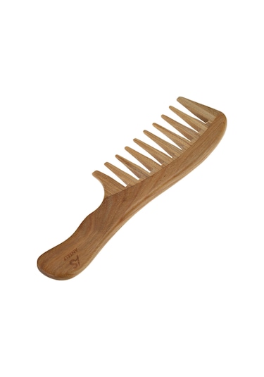 Moveevo Anself Doğal Yeşil Sandal Ağacı Tarak Sağlık Masajı Kuaförlük Geniş Dişli Ahşap Tarak