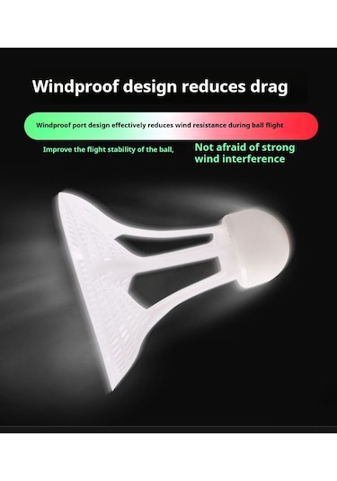 Geeksen Led Işıklı Nylon Badminton Topu, Rüzgar Direnci Ve Dayanıklılık, Kırmızı+yeşil 4 Adet, 48 Saat Pil Ömrü