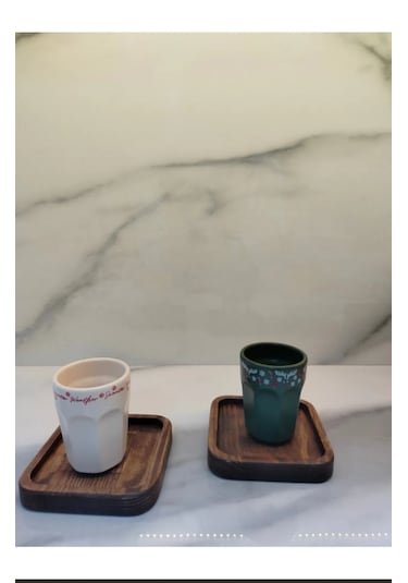 2 Li Ahşap Md Deer Espresso Fincan Seti