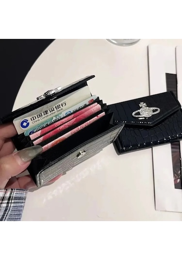 Dofolink Kadın Deri Cüzdan Siyah Manyetik Kapatma, Nylon Forlu, Fatura Klipsi İçeren Temel Model Çok Renkli