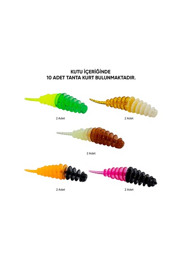 Silikon Kurt Yem - Lrf Tanta Alabalık Yemi - 0,9g 55mm - Fishack - Karides Kokulu