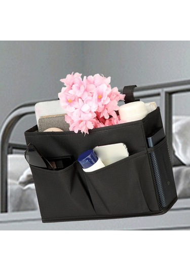 Homyl Dergi Için Başucu Caddy Asılı Yatak Düzenleyici Hafif Siyah