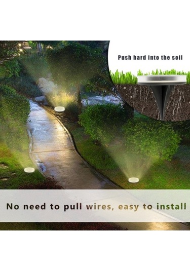 Ebitda Güneş Enerjili Sensörlü Zemin Lamba, 8led, Su Geçirmez, Bahçe Işığı