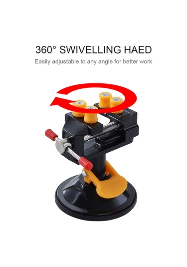 Skycity Alüminyum Mini Süspansiyon Tırnaklı Fikstür - 360 Döner Başlı - 12-55mm Tutma Aralığı - Siyah Siyah