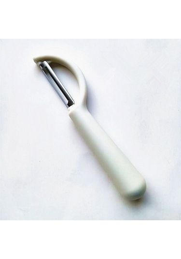 Pazly Cbtx Paslanmaz Çelik Yuvarlak Saplı Soyucu Şeker Kamışı Kazıyıcı Meyve Düzlemi Beyaz, Küçük Boy Beyaz