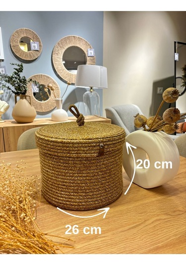 Victor Çok Amaçlı Düzenleyici Kapaklı Sepet,kapaklı Saksılık,kapaklı Organizer 26-20, Küçük Boy Hasır