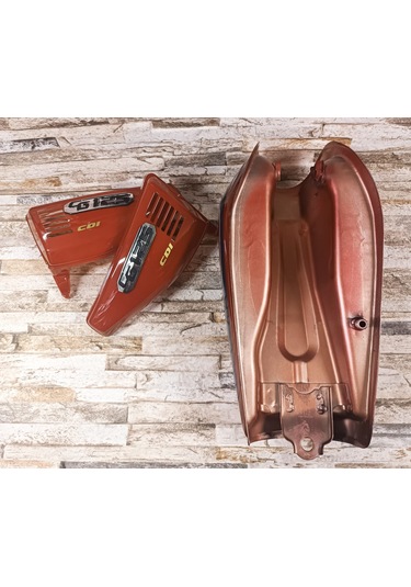 Cg Şeritli Benzin Deposu Ve Yan Kapak Takımı Kırmızı Mts