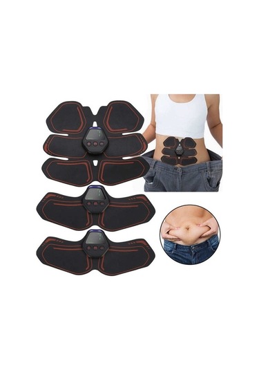 Didadodo Karın Kas Çalıştırıcı Ems Egzersiz Çalışması Güç Fitness Yama Taşınabilir Ev Dijital Ekran Karın Kolu İçin Şarj, Dijital Ekranlı Karın Egzersiz Yaması Siyah